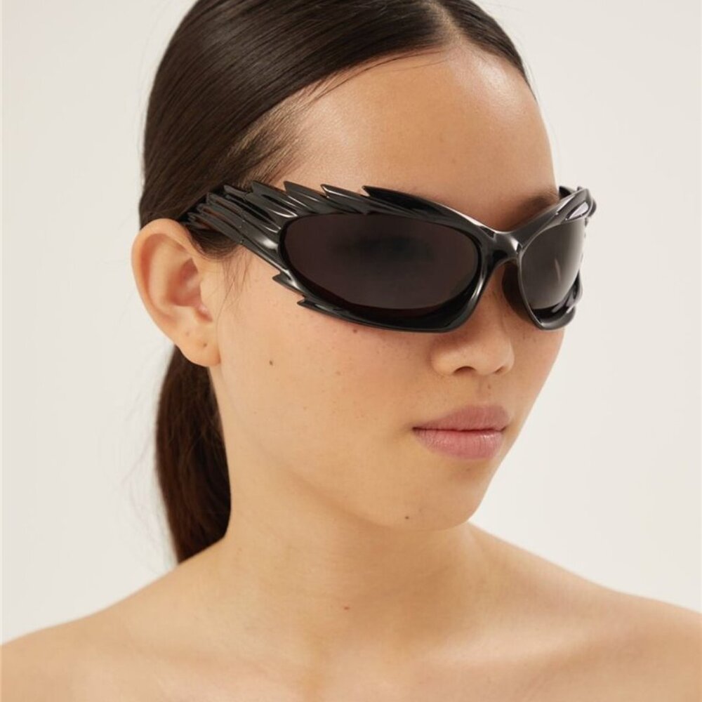 BALENCIAGA SPIKE RECTANGLE SUNGLASSES IN PINK - Picture 2 of 7